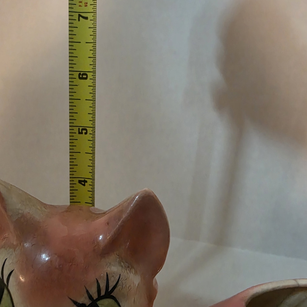 Charming Pink Cat Figurine with Blue Bow - Picture 7 of 7